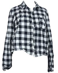 Dámska čierno-biela kockovaná crop blúzka F&F