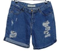 Dámské modré riflové kraťasy s prošoupáním Denim 