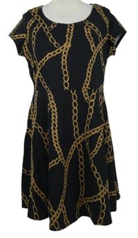 Dámské černo-béžové vzorované šaty s potiskem Dorothy Perkins 