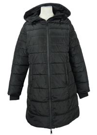 Nové - Dámsky čierny šušťákový zimný kabát s kapucňou Dunnes