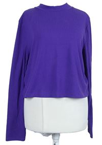 Dámske fialové rebrované crop tričko Primark