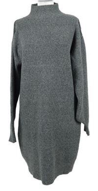 Dámské šedé svetrové šaty se stojáčkem Page one young
