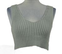 Dámsky sivý rebrovaný crop top Shein