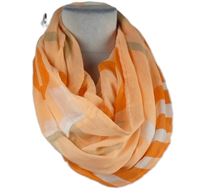 Dámská oranžovo-bílá vzorovaná límcová šála 