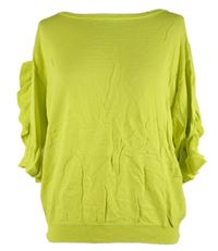 Dámsky limetkový ľahký sveter s volánky na rukávech Next
