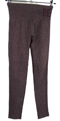 Dámské vínové melírované sportovní funkční legíny 