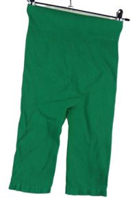 Dámske zelené rebrované spodné capri legíny
