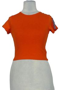 Dámske oranžové crop tričko s pruhmi Primark