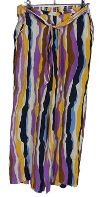 Dámske farebné vzorované voľné é nohavice s opaskom Tom Tailor