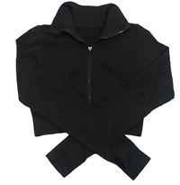Čierna športová crop prepínaci mikina