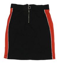 Čierno-červená bavlnená sukňa so zipsom Candy couture