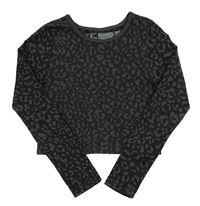 Čierno-sivé crop tričko s fľakmi Primark