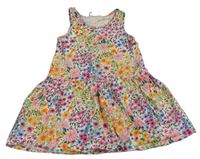 Biele kvetinové bavlnené šaty H&M