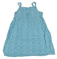 Azurová květinová šatová tunika Primark