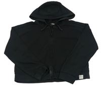 Čierna prepínaci crop mikina s kapucňou George