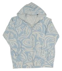 Světlemodro-biela prepínaci mikina s kapucňou H&M