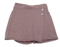 Černo-červeno-bílé vzorované sukňové kraťasy Kylie