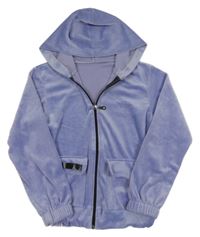 Modrá plyšová prepínaci mikina s kapucňou