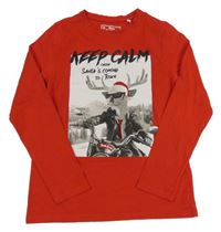 Červené tričko so sobom C&A