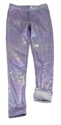 Lila lesklé zateplené legíny Page one young