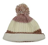 Růžovo-bílo-melírovaná čepice s bambulí TCM