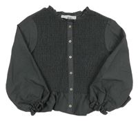 Tmavosivá žabičková blúzka Zara