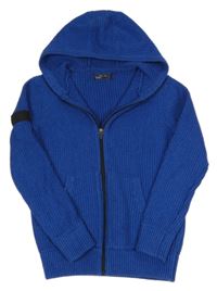 Modrý propínací svetr s kapucí Next