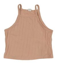 Ružový rebrovaný top Shein