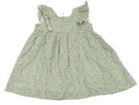 Bielo-zelené kvetované šaty H&M