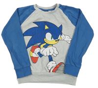 Modro-šedá mikina se Sonicem 