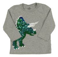 Světlešedé melírované triko s dinosaurem Topolino