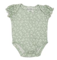 Zeleno-biele body s kvetinami