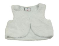 Biela chlpatá podšitá vesta Topomini