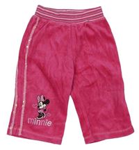 Ružové zamatové tepláky s Minnie Disney