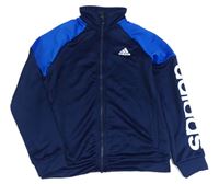 Modro-tmavomodrá sportovní propínací mikina Adidas