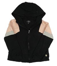 Čierno-svetloružová prepínaci mikina s kapucňou Firetrap