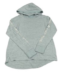 Světlemodro-sivé melírované úpletové tričko s kapucňou H&M