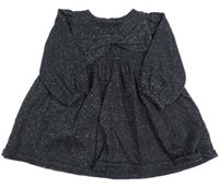 Černo-stříbrné melírované teplákové šaty s mašlí F&F