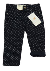 Nové - Tmavomodré puntíkaté manšestrové podšité kalhoty Mayoral