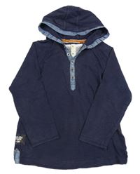 Tmavomodré mikinotriko s kapucňou Next