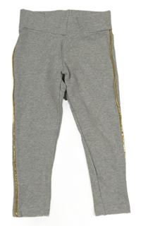 Sivé legíny so zlatými pruhmi