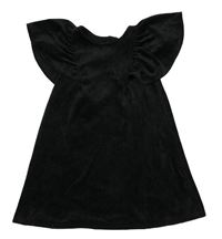 Černé plyšové šaty s volánky Matalan