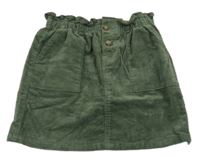 Khaki paper bag menšestrová sukňa H&M