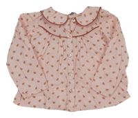 Svetloružová blúzka s listami a golierikom La Redoute