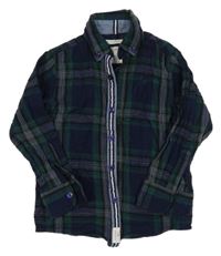 Tmavomodro-tmavozelená kostkovaná košile Jasper Conran