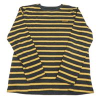 Šedo-hořčicové pruhované triko Yigga