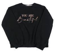 Čierna mikina s nápisom Matalan