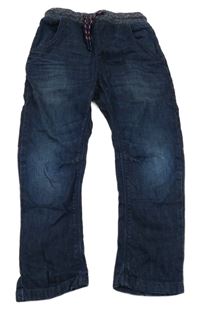 Tmavomodré rifle s úpletový pasem Next