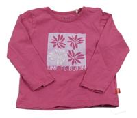 Ružové tričko s kvietkami Kanz