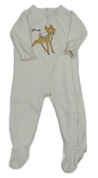 Bílý sametový overal s Bambim Disney